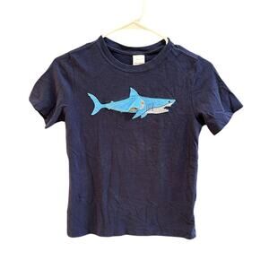 Hanna Andersson Blue Lift Flap Shark T-Shirt 100% Cotton Size 140cm 10-12Y